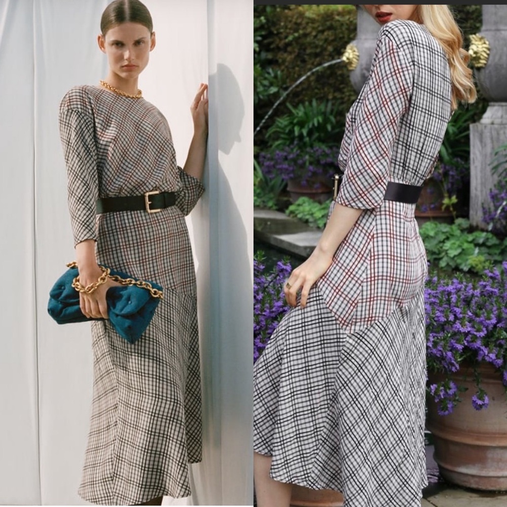 Zara Blogger Favorite Plaid Midi Dress